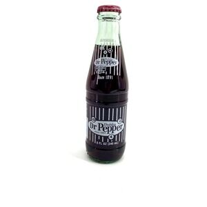 Dr. Pepper Retro Soda Bottle Full 8 oz Imperial Sugar No Refill Dublin, Texas